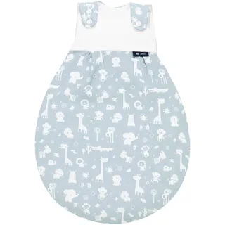 Alvi Babyschlafsack Baby-Mäxchen Zootiere Puderblau 2.5 TOG 50/56