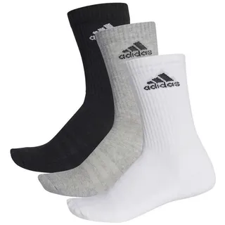 adidas Cushioned Crew Socken 3er Pack Medium Grey Heather / White / Black 49-51