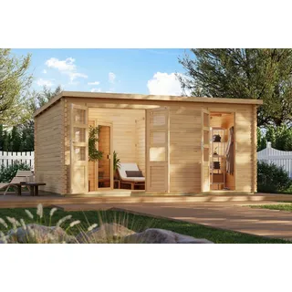 Saunahaus Gartensauna Zweiraumhaus OLBIA 507x387 inkl. 9kW BIO-Ofen +AKTION+