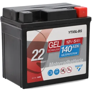 CARTEC Gel Motorradbatterie YTX5L-BS 5Ah 140A