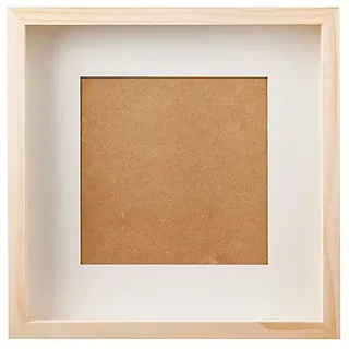 3D-Bilderrahmen aus Holz, mit Scheibe, 27,5 x 27,5 x 4,5 cm