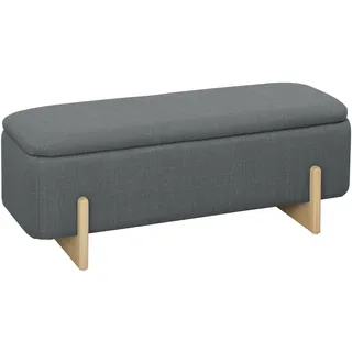 Homcom Sitzbank Stauraum, Polsterbank Leinenoptik, 111 x 44 x 44,5H cm-Dunkelgrau | Gr.: onesize