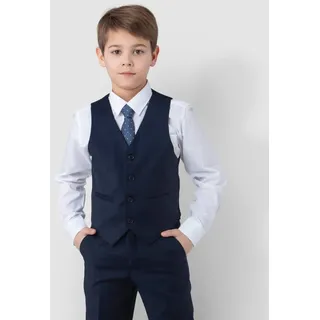 SANDER STELLAN Kinderanzug Luxuriöser Jungen Anzug Kommunionanzug 4-teilig blau festlich, elegant blau 134