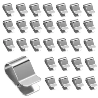 30 Stück Edelstahl Feder U Clip, Befestigungsklammern Rostfreie U Klammer Metall Klammern Federklammern Silber Metallclip 21.4 mm X 12 mm