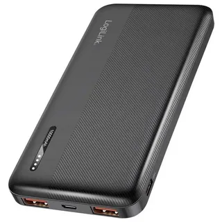 Logilink PA0372 Powerbank 10000 mAh Fast Charge Li-Ion Schwarz Statusanzeige