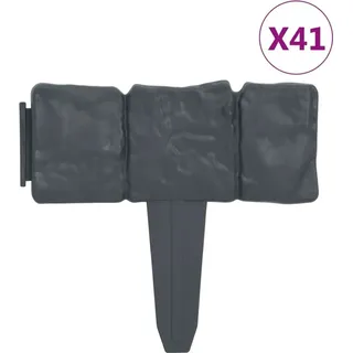 vidaXL Rasenkante Steinoptik 10 m 41 Stück Kunststoff