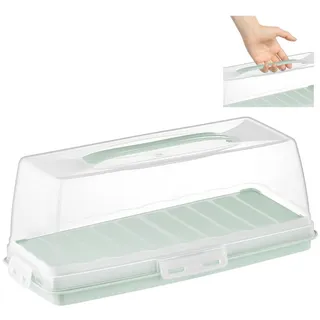 uandu Kuchen Transportbox Rechteckig, Tortentransportbox mit Haube und Griff. Box mit Deckel, Aufbewahrungsbox, Kuchenbehälter, Kuchenplatte, BPA Frei Tortenbehälter, Tortenbox, Tortenteller