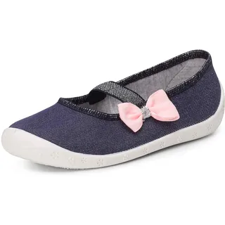 Ladeheid Kinder Mädchen Hausschuhe LARW008 (Jeans Bogen, 25 EU)