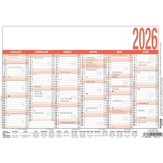 Zettler Arbeitstagekalender 904 A5 21x14,8cm 2026