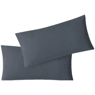 EXKLUSIV HEIMTEXTIL Kissenbezug Doppelpack 40 x 60 cm Anthrazit