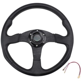 Auto Sport Lenkrad,MoreChioce Universal 13 Zoll Rennlenkrad Motorsport Aluminium Lenkrad Racing Wheel Lenkräder Sportlenkrad Auto Interior Zubehör Ersatz,Schwarz