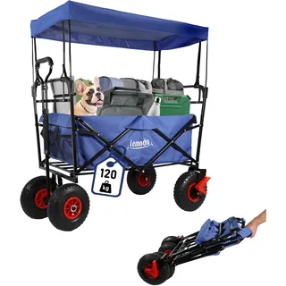 Lemodo Bollerwagen faltbar mit Dach blau