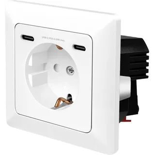 Logilink PA0331 - Unterputz-Steckdose, 1x CEE 7/3, 2x USB-C PD