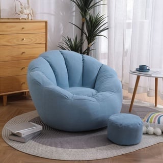 CSstone Bean Bag Sitzkissen Sessel Bodenkissen Aufbewahrungstasche Sitzsack Wohnzimmer Garten (Nur Cover) Bodenkissen Hocker Kinder Sitzsäcke Möbel Kissen Sessel Sofa,Blau