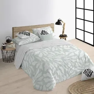 Belum | Bettbezug für Betten: 135/140 cm (220 x 220 cm) | Stoff: 100% Bio-Baumwolle | Fadenzahl 175 | Oeko-Tex | Modell: Chame Mint