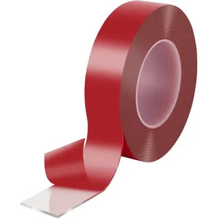 POPPSTAR Doppelseitiges-Klebeband 1010385, ablösbar, transparent Acryl, 38mm x 5m