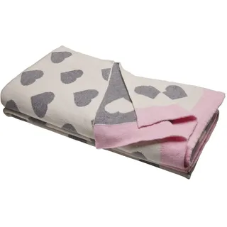 Bio Babydecke 100% Bio-Baumwolle (kbA) GOTS zertifiziert, Herzen, 130 x 170 cm