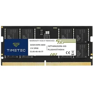 Timetec 32GB DDR5 4800MHz PC5-38400 Ungepuffert Non-ECC 1.1V CL40 1Rx8 Single Rank 262Pin SODIMM Laptop Speicher RAM Modul Upgrade
