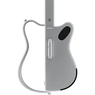 LAVA GENIE Saitenlose Smart Gitarre, ohne Saiten, Hunderte von Instrumenten-Presets, eingebauter Lautsprecher, faltbar, abnehmbar, weiß, 30,5 Zoll.