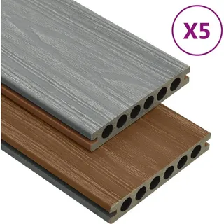 vidaXL WPC Terrassendielen mit Zubehör 10 m2 2,2 m braun/grau