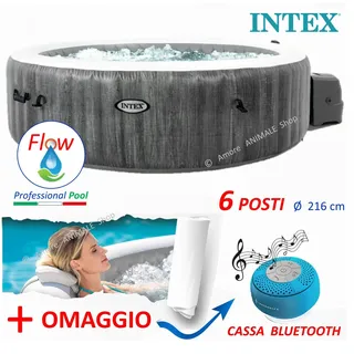 Intex PureSpa Bubble GreyWood XXL Deluxe 216 x 71 cm grau 28442