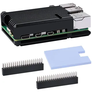 GeeekPi Kühlkörper Gehäuse für Raspberry Pi 5, Aluminium Passive Kühlung Gehäuse Wärmeableitung Metallgehäuse für Raspberry Pi 5 4GB/8GB/16GB