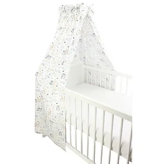 TupTam Babybett Himmel mit Schleifchen, Farbe: Hase/Eule, Größe: ca. 160x240 cm