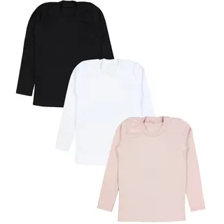 TupTam Mädchen Langarmshirt 3er Pack Langarm Unterhemden Basic Unterwäsche Shirts Unterhemd - 140