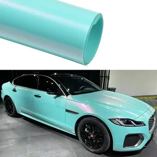 JSCARLIFE Auto Folie,Selbstklebende Hochglanz Fahrzeugfolie PETCar Wrapping Folie UV-Schutz& Kratzfest, Einfach zu Verarbeiten für PKW,SUV,Sportwagen,Farbfolie zum Lackschutz (Algenrosa, 152x30cm)