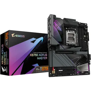 Gigabyte X870E AORUS Master-Mainboard - Unterstützt AMD Ryzen 9000 CPUs, 16+2+2 Phasen Digital-VRM, bis zu 8600MHz DDR5 (OC), 3xPCIe 5.0, Wi-Fi 7, 5GbE LAN, USB 4