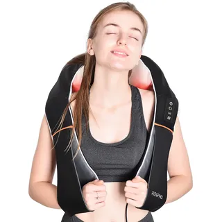 RENPHO Nackenmassagegerät mit Wärme, Schulter Massagegerät, Elektrisches Shiatsu Massagegerät für Nacken und Rücken, 3D-Rotation Massage Einstellbaren Geschwindigkeiten
