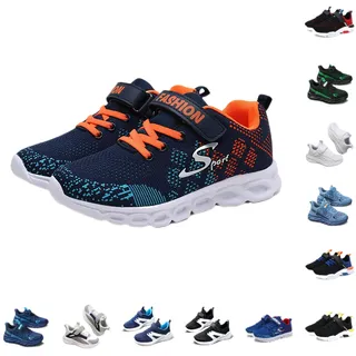 Turnschuhe Kinder rutschfest Sportschuhe Kinder Mesh Hallenturnschuhe mit Klettverschluss Hallenschuhe Junge Atmungsaktive Kinderschuhe Helle Sohle Sneaker Sport Schuhe Tennisschuhe Kids Shoes - 40 EU