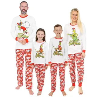The Grinch Grinchmas Passende Familien-Weihnachts-Lange Pyjamas, weiß, 5-6 Years - 5-6 Jahre