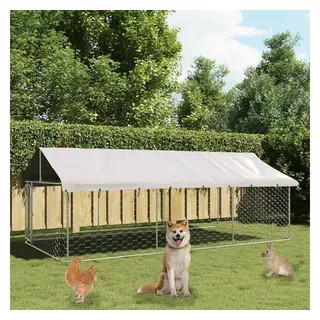 vidaXL Hundezwinger 400 x 200 x 150 cm Stahl Silber