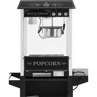 Royal Catering Popcornmaschine mit Wagen Retro-Design 150 - 180 °C schwarz Popcornmaker Automat, Fun Kitchen, Schwarz