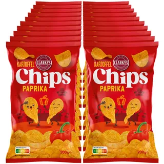 Clarkys Paprika Chips 200 g, 20er Pack