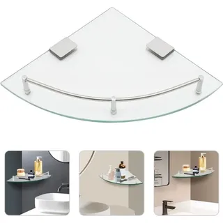 Glasregal Badezimmer, 23.5 X 23.5 X 4cm Glas Eckregal, Eckregal Glas Duschablage Glasregal Duschregal, Badezimmer Zubehör Für Bad Schlafzimmer, Büro