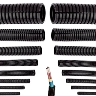 Megaastore Universeller Flexibles Wellrohr | Länge: 5 10 25 50 oder 100 m Kabelschutz Schutz Rohr Geschlitzt Auswahl: (Ø 9 mm innen/Ø 12 mm außen / 50m Meter)