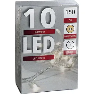 HIT LED Lichterkette 10 Lämpchen Batterie 10 m warmweiß