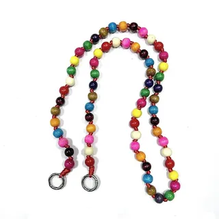 Hrlace Perlen Handykette 120cm Bunte Holzperlen Handy Lanyard Abnehmbare Telefon Kette Umhängeband Universal Anti Verlorene Handy Hängen Chian Taschenkette für Damen und Mädchen Mix Farbe