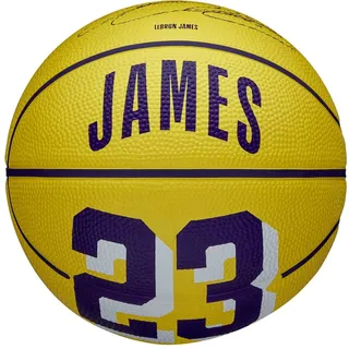 Wilson NBA Player Icon Lebron James Mini Ball WZ4007201XB, Womens,Mens basketballs, Yellow, 3 EU