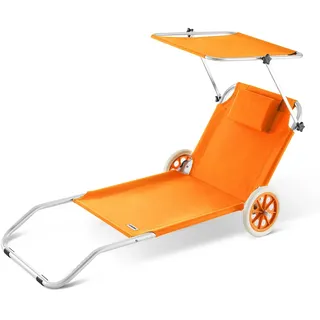 CASARIA Sonnenliege Klappbar 115 x 60 x 30 cm Orange