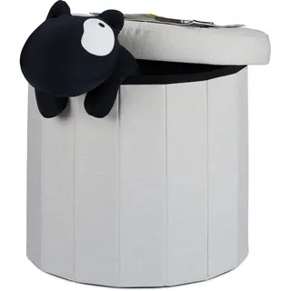 Relaxdays Hocker mit Stauraum 10022874_550 creme, 1 St.