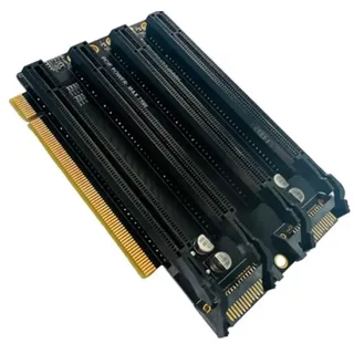 Kquepo PCIe-Bifurcation-Erweiterungskarte X16 auf X4X4X4 PCI-E Gen3 3.0 X16 1 bis 4 Ports Split Adapter SATA Power Port PC einfach zu bedienen