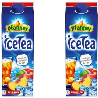 Pfanner IceTea Pfirsich – Direkt aufgebrühte Schwarzteesorten kombiniert mit Pfirsich (1 x 2 l) (Packung mit 2)
