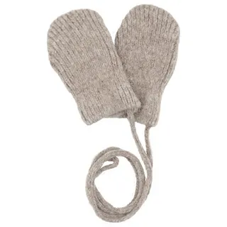Maximo Fäustlinge ohne Daumen, für Babys, mit Halteband, Materialmix braun 3M