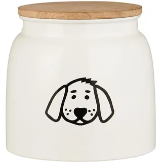 ib laursen Dose für Hundefutter mit Holzdeckel weiß 04897-11