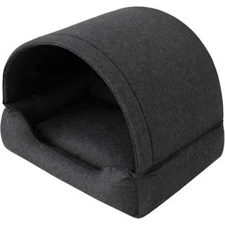 Hundehöhle Hundebett Katzenbett Hundehütte Haustierbett Hundehaus Hundeliegen Hundesofa Korb Sofa Hundekissen Schlafplatz, Schwarz, 60x47 cm