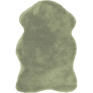 Kayoom Kunstfell Rabbit Sheepskin 225 Mint, Mintgrün, Textil, Uni, organisch, 60x90 cm, pflegeleicht, Teppiche & Böden, Teppiche, Fellteppiche