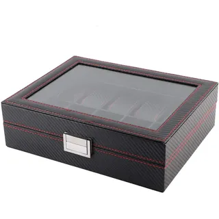 Uhren Aufbewahrungsbox, Uhrenbox 10 Fach Kohlefaser Fall Schmuck Display Speicher Uhrenbox Uhrengehäuse Uhrenkoffer For Aufbewahrung 10 Slot Uhrenbox Reise Collector Organizer